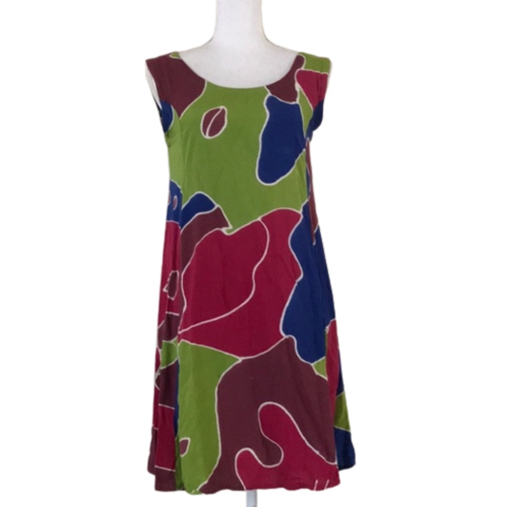 Indonesia Batik PAINT PALETTE Colorful sleeveless dress PALET ARTIST PAInt